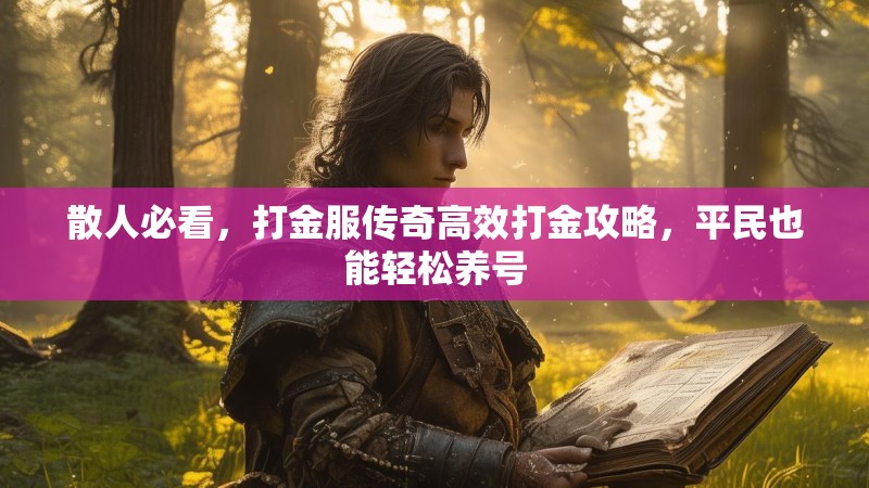 散人必看，打金服传奇高效打金攻略，平民也能轻松养号