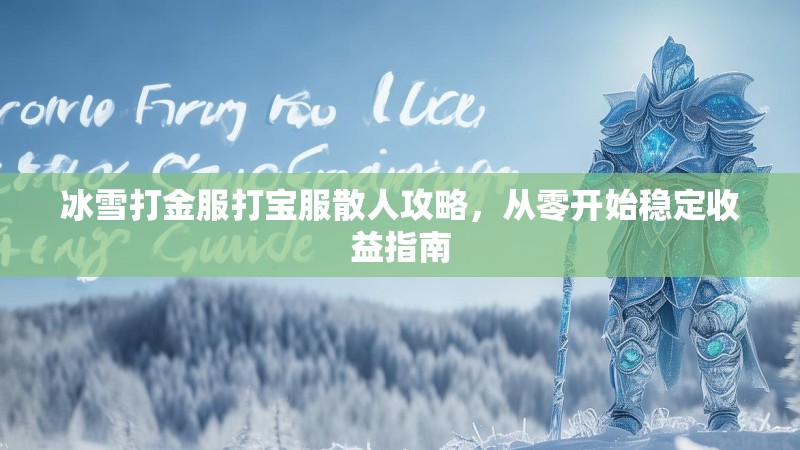 冰雪打金服打宝服散人攻略，从零开始稳定收益指南