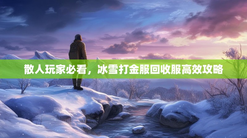 散人玩家必看，冰雪打金服回收服高效攻略