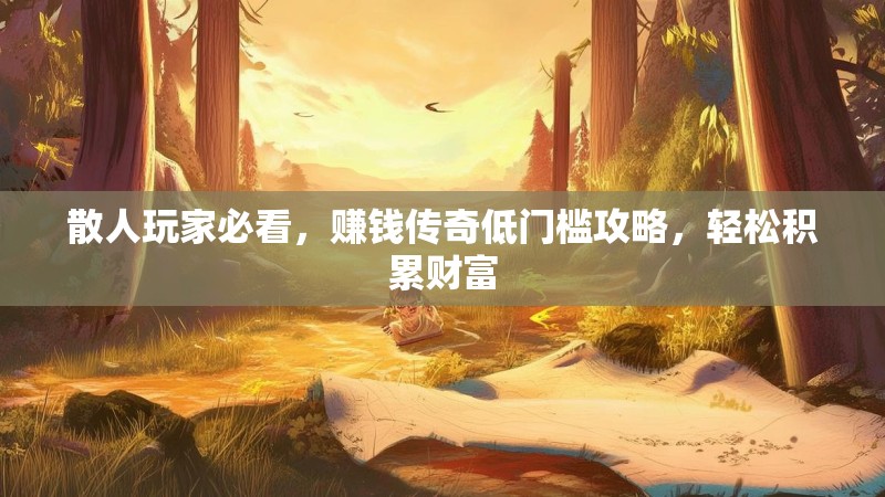 散人玩家必看，赚钱传奇低门槛攻略，轻松积累财富