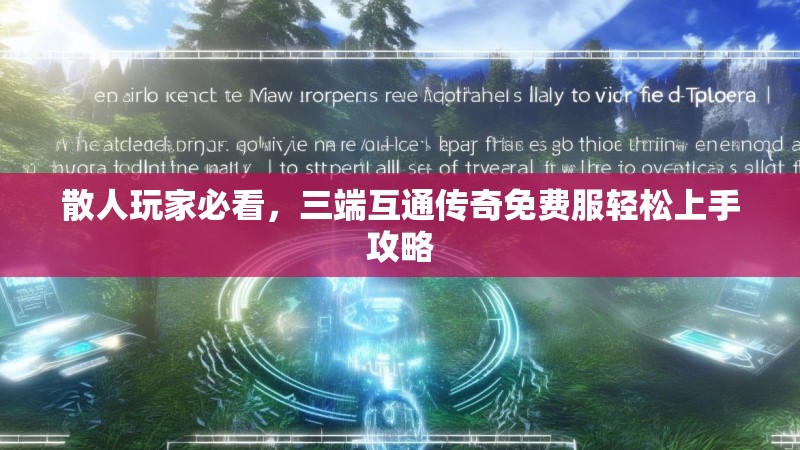 散人玩家必看，三端互通传奇免费服轻松上手攻略