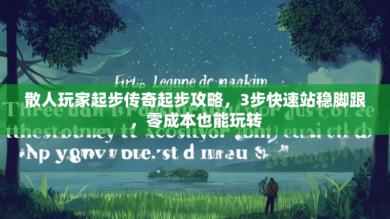 散人玩家起步传奇起步攻略，3步快速站稳脚跟，零成本也能玩转