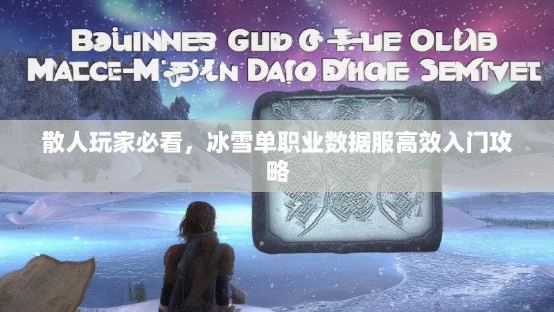 散人玩家必看，冰雪单职业数据服高效入门攻略