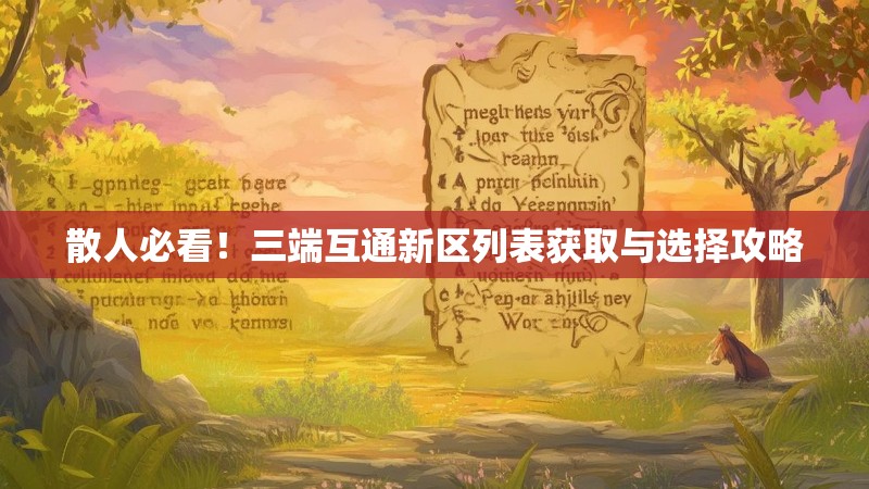 散人必看！三端互通新区列表获取与选择攻略