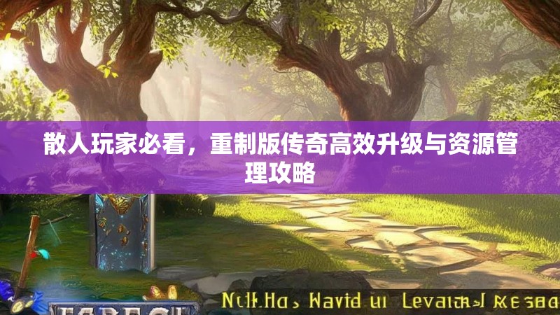 散人玩家必看，重制版传奇高效升级与资源管理攻略
