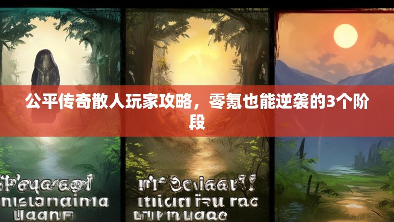 公平传奇散人玩家攻略,零氪也能逆袭的3个阶段 公平传奇散人玩家攻略,零氪也能逆袭的3个阶段