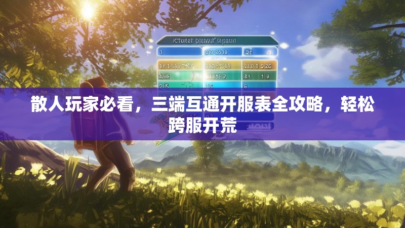 散人玩家必看,三端互通开服表全攻略,轻松跨服开荒 散人玩家必看,三端互通开服表全攻略,轻松跨服开荒