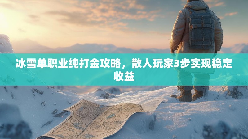 冰雪单职业纯打金攻略,散人玩家3步实现稳定收益 冰雪单职业纯打金攻略,散人玩家3步实现稳定收益