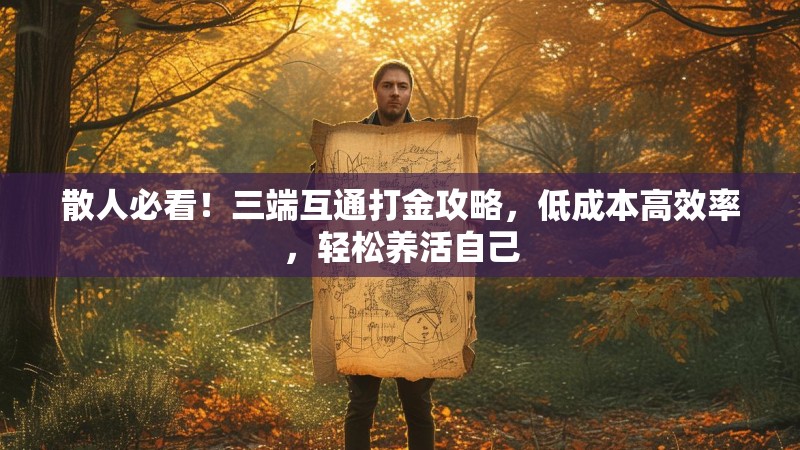 散人必看!三端互通打金攻略,低成本高效率,轻松养活自己 散人必看!三端互通打金攻略,低成本高效率,轻松养活自己