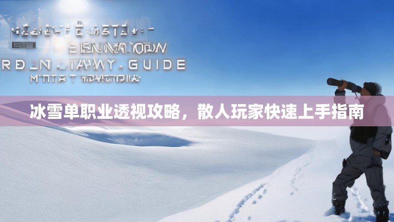 冰雪单职业透视攻略，散人玩家快速上手指南