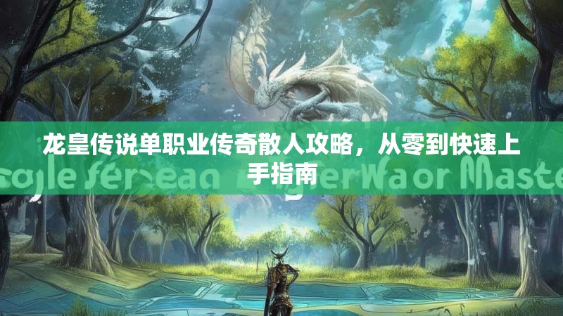 龙皇传说单职业传奇散人攻略，从零到快速上手指南