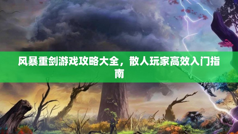 风暴重剑游戏攻略大全，散人玩家高效入门指南