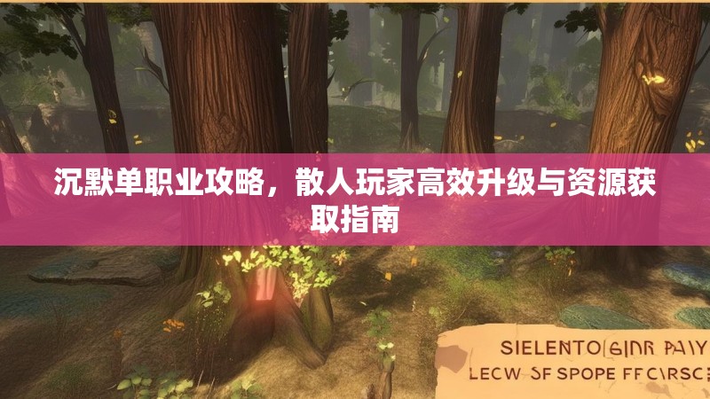 沉默单职业攻略，散人玩家高效升级与资源获取指南