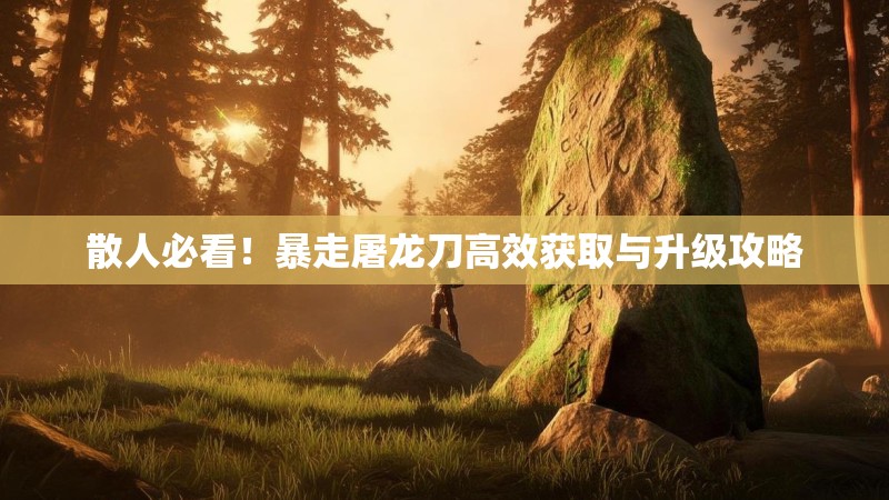 散人必看！暴走屠龙刀高效获取与升级攻略