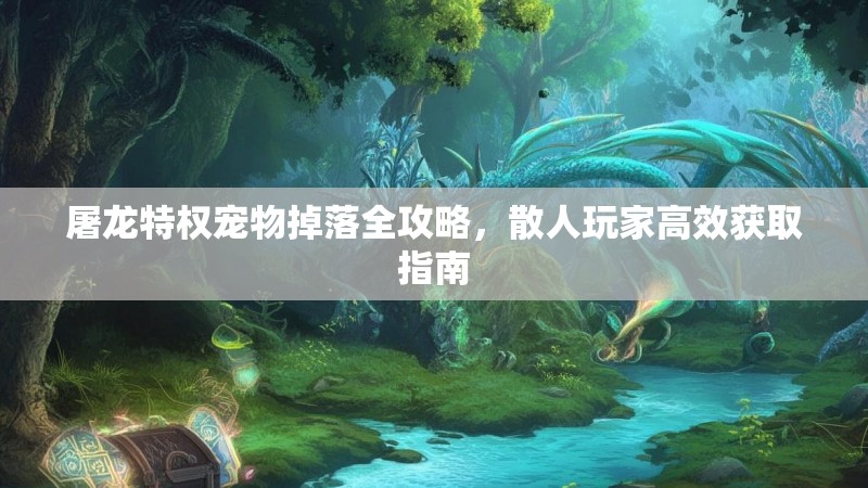 屠龙特权宠物掉落全攻略，散人玩家高效获取指南