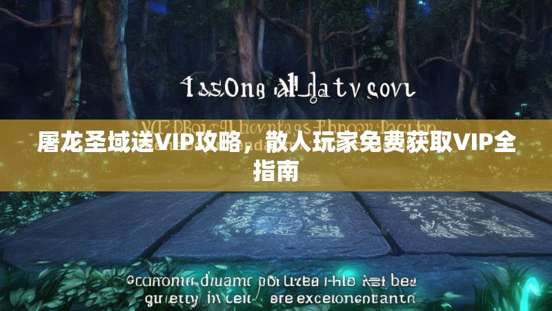 屠龙圣域送VIP攻略，散人玩家免费获取VIP全指南