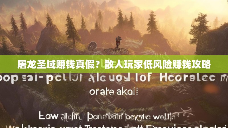 屠龙圣域赚钱真假？散人玩家低风险赚钱攻略