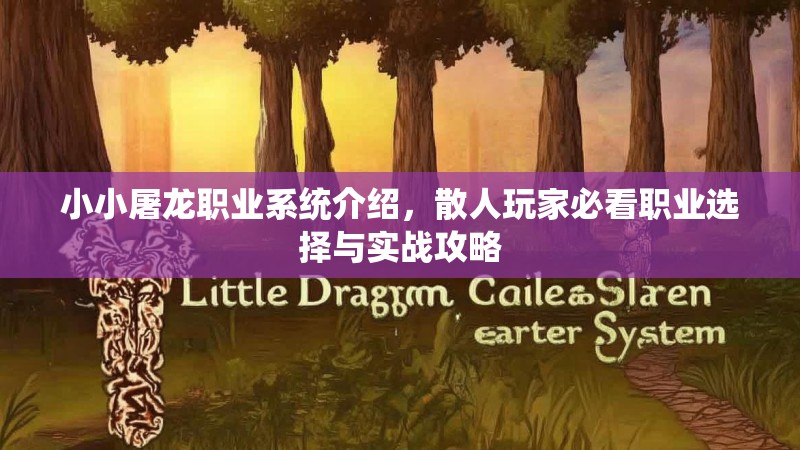 小小屠龙职业系统介绍，散人玩家必看职业选择与实战攻略
