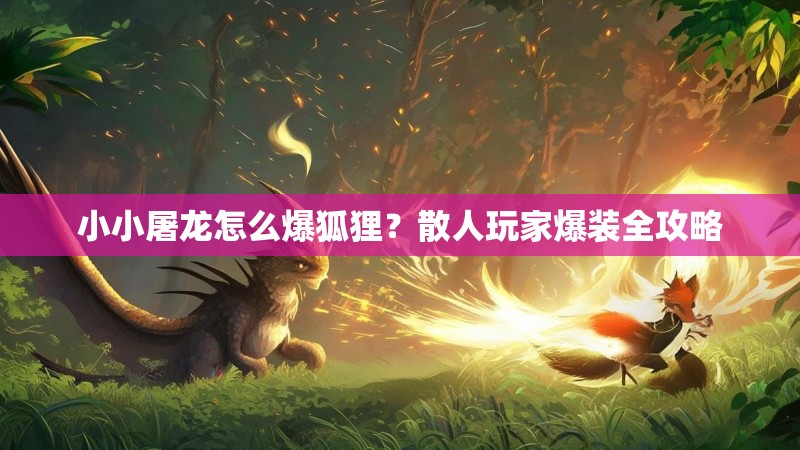 小小屠龙怎么爆狐狸？散人玩家爆装全攻略