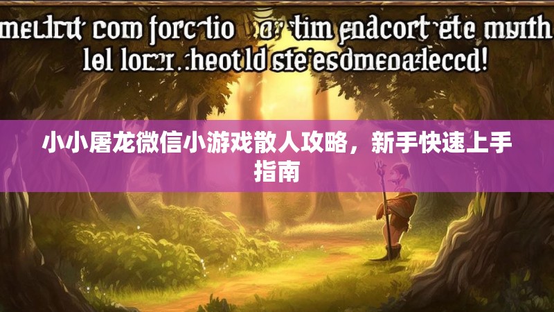 小小屠龙微信小游戏散人攻略，新手快速上手指南
