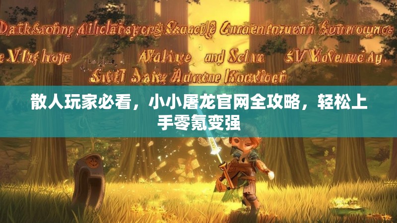 散人玩家必看，小小屠龙官网全攻略，轻松上手零氪变强