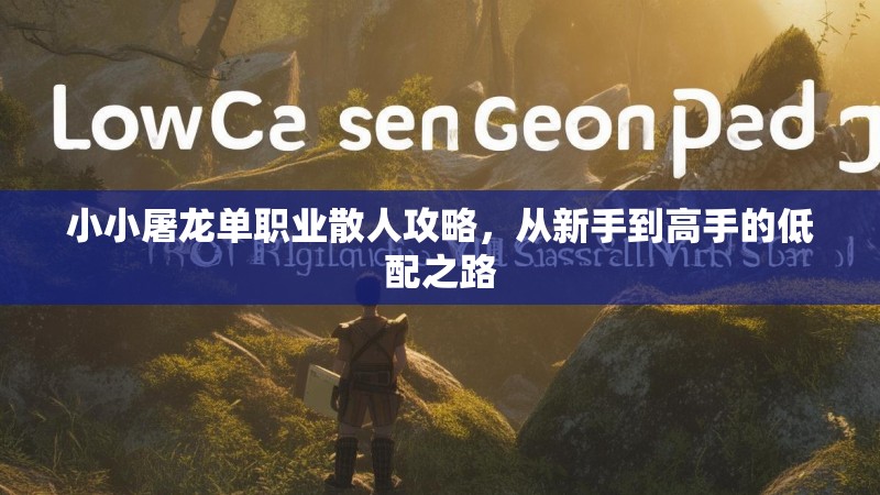 小小屠龙单职业散人攻略，从新手到高手的低配之路