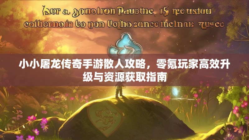 小小屠龙传奇手游散人攻略，零氪玩家高效升级与资源获取指南
