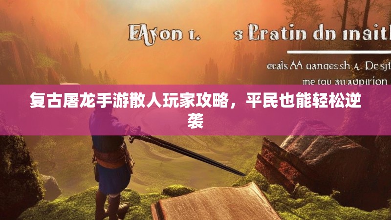 复古屠龙手游散人玩家攻略,平民也能轻松逆袭 复古屠龙手游散人玩家攻略,平民也能轻松逆袭