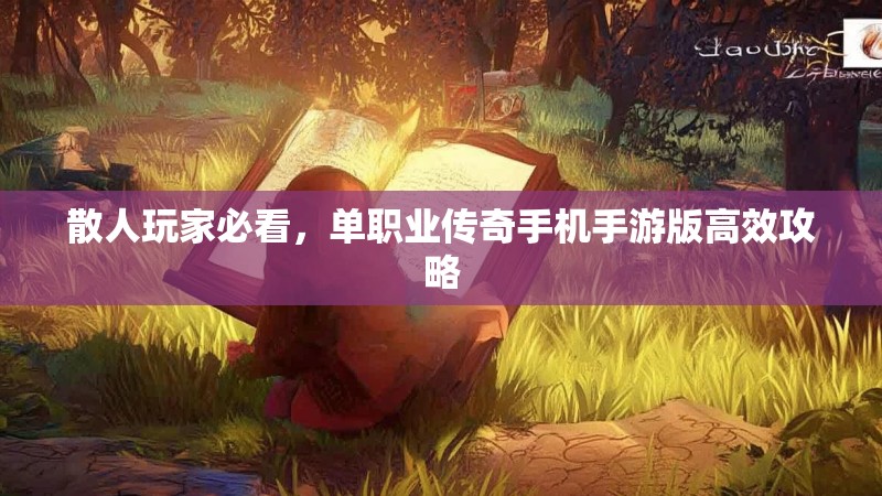 散人玩家必看，单职业传奇手机手游版高效攻略