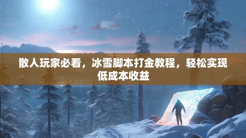 散人玩家必看，冰雪脚本打金教程，轻松实现低成本收益