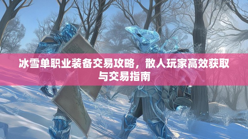 冰雪单职业装备交易攻略，散人玩家高效获取与交易指南