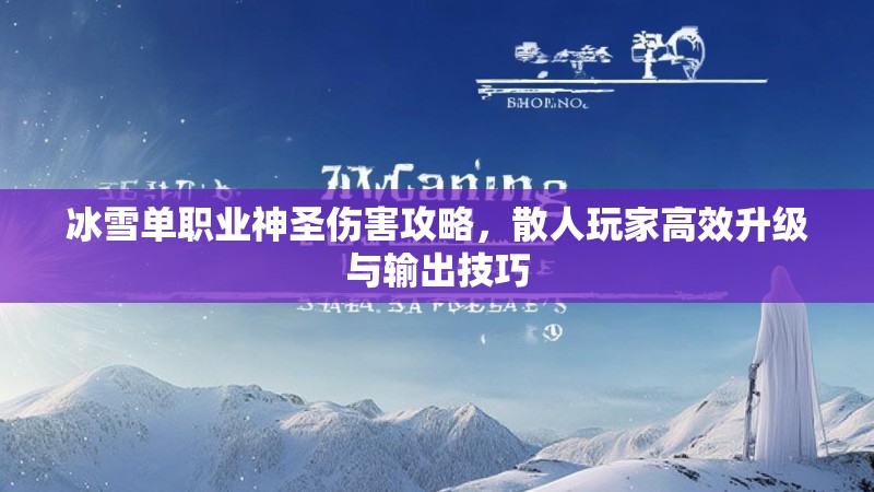 冰雪单职业神圣伤害攻略，散人玩家高效升级与输出技巧
