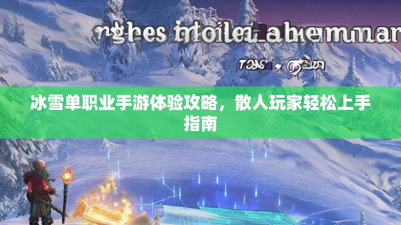 冰雪单职业手游体验攻略，散人玩家轻松上手指南