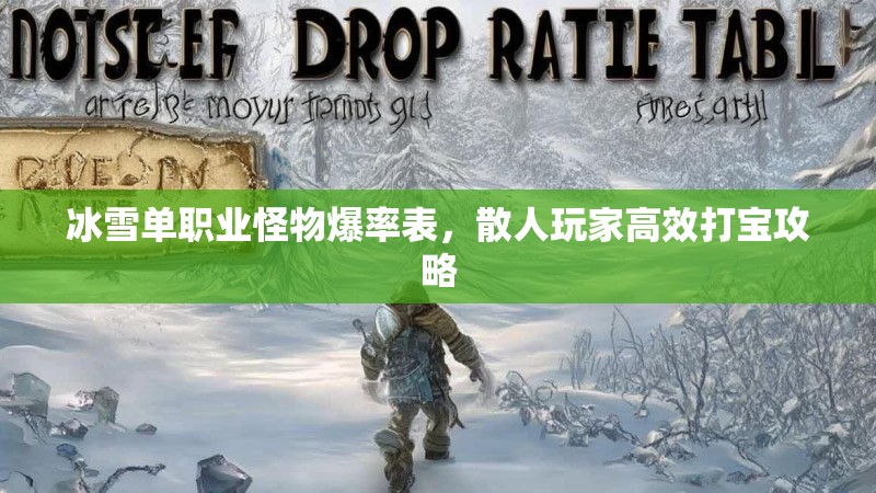 冰雪单职业怪物爆率表，散人玩家高效打宝攻略