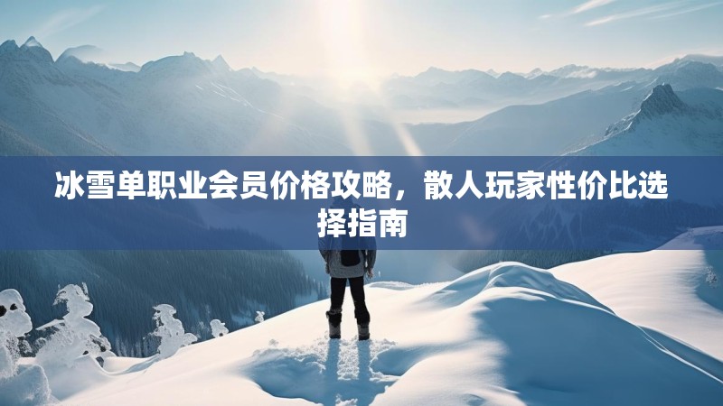 冰雪单职业会员价格攻略，散人玩家性价比选择指南