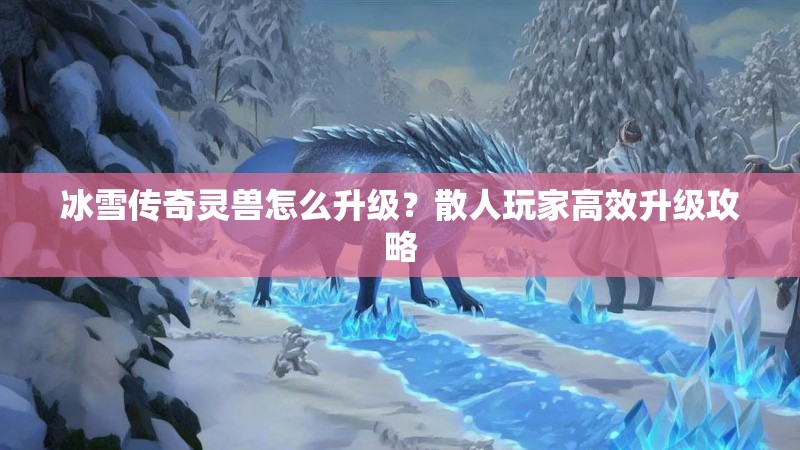 冰雪传奇灵兽怎么升级？散人玩家高效升级攻略