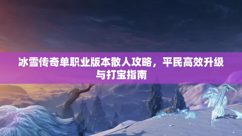冰雪传奇单职业版本散人攻略，平民高效升级与打宝指南