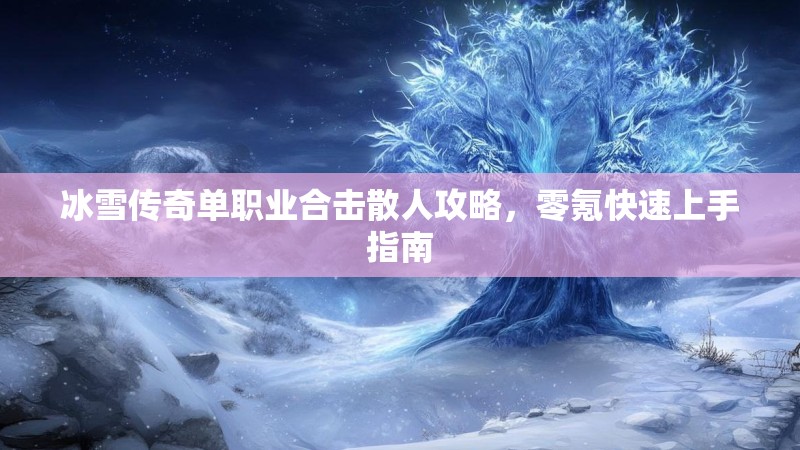 冰雪传奇单职业合击散人攻略，零氪快速上手指南